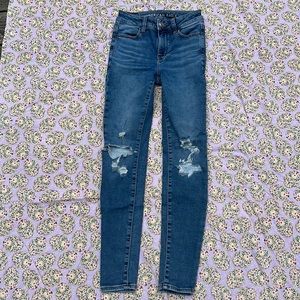 American Eagle distressed next level stretch high rise jegging size 0